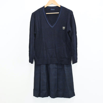 【中古】神奈川県 東海大学付属相模高等学校 女子制服 6点（ブレザー・ベスト・ニット・シャツ・スカート）sf005095