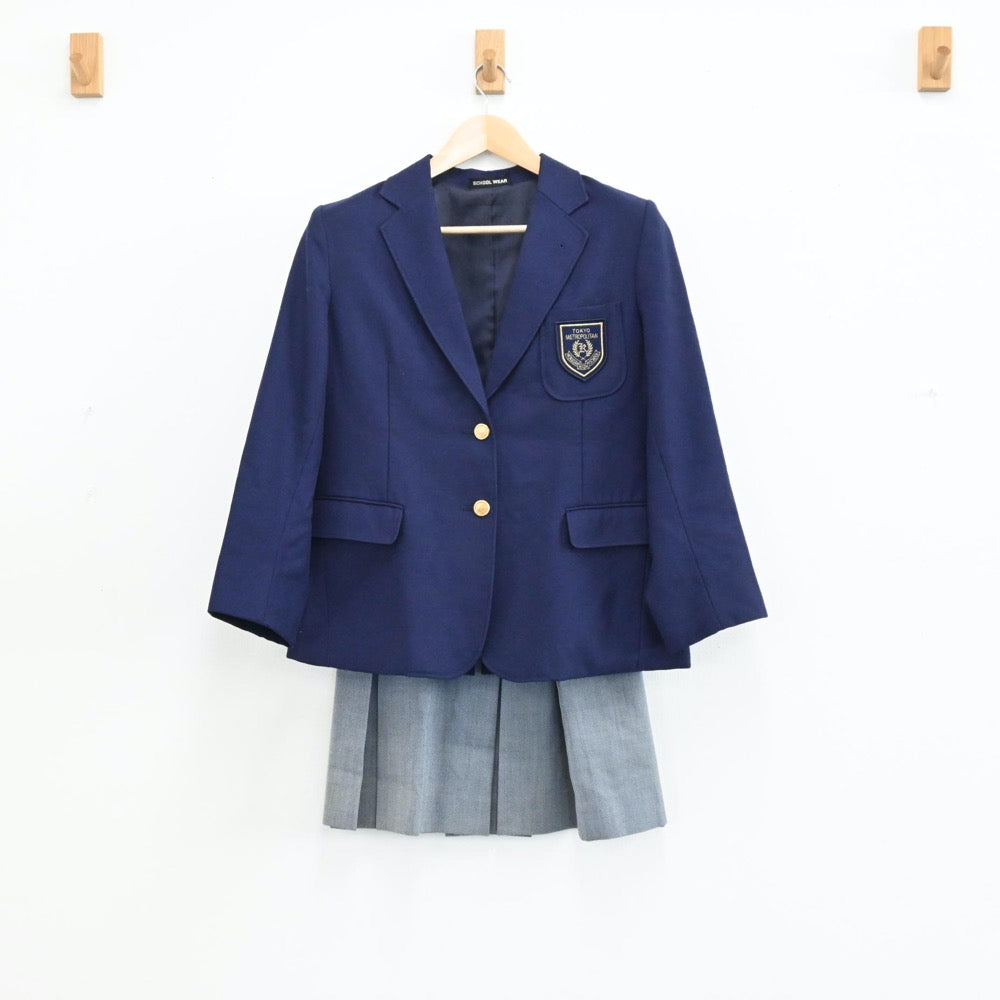 【中古】東京都 東京都立国際高等学校 女子制服 5点（ブレザー・スカート）sf005113