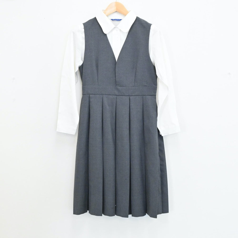 【中古】兵庫県 仁川学院高等学校 女子制服 5点（ブレザー・ニット・シャツ・ジャンパースカート）sf005147