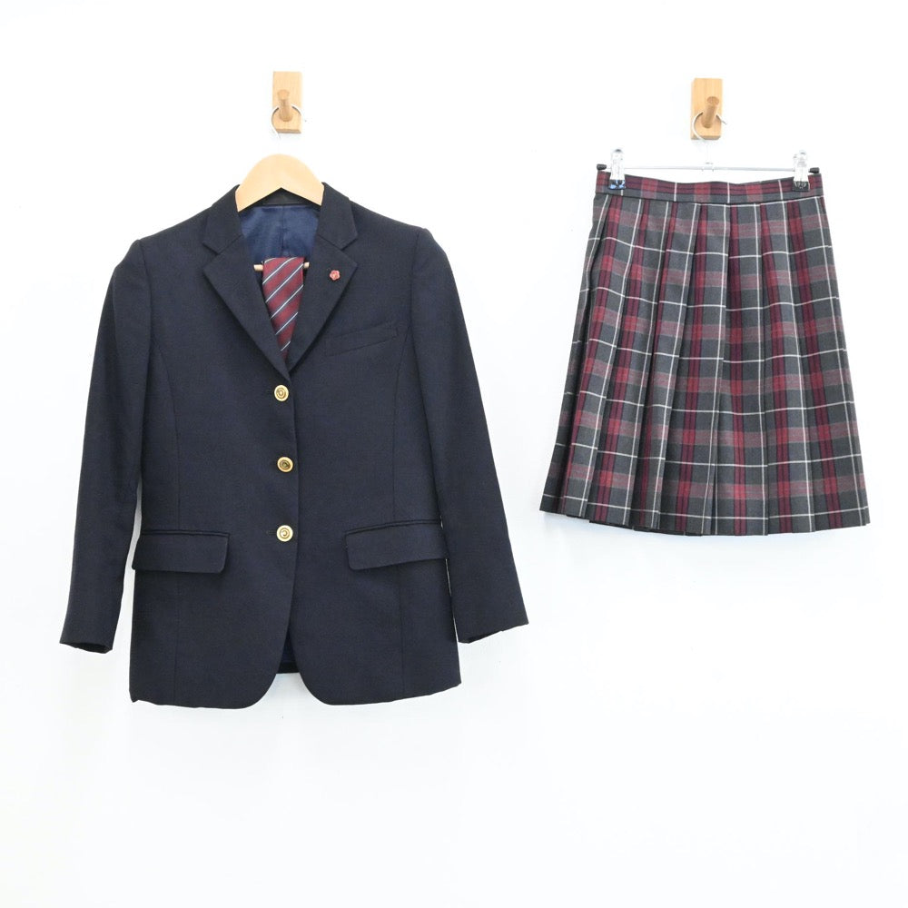 【中古】神奈川県 横浜商科大高校 女子制服 3点（ブレザー・スカート）sf005185