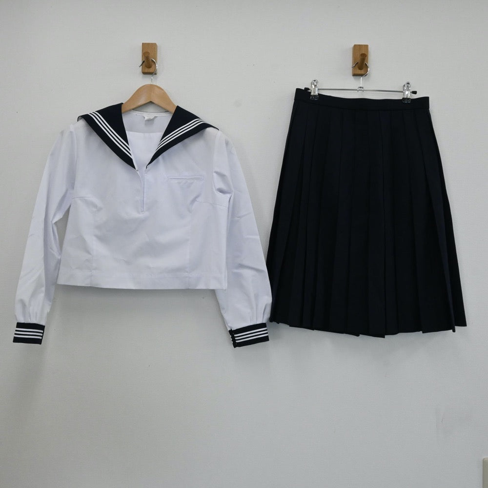 【中古】埼玉県 埼玉県立松山女子高等学校 女子制服 4点（セーラー服・スカート）sf005219