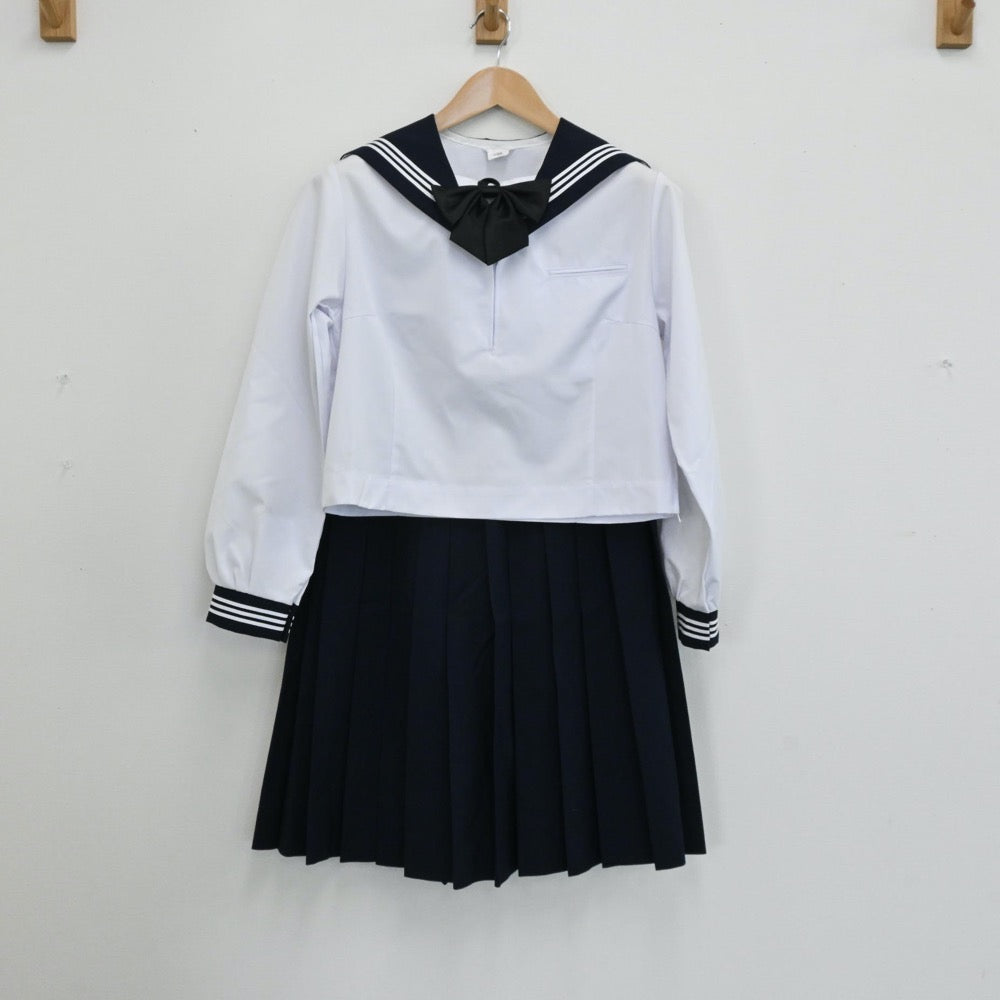 【中古】埼玉県 埼玉県立松山女子高等学校 女子制服 4点（セーラー服・スカート）sf005220