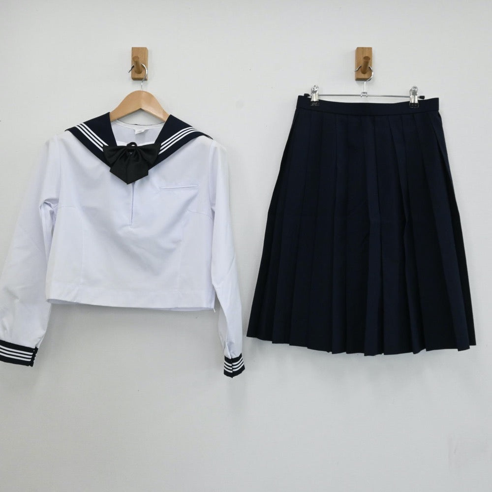 【中古】埼玉県 埼玉県立松山女子高等学校 女子制服 4点（セーラー服・スカート）sf005220