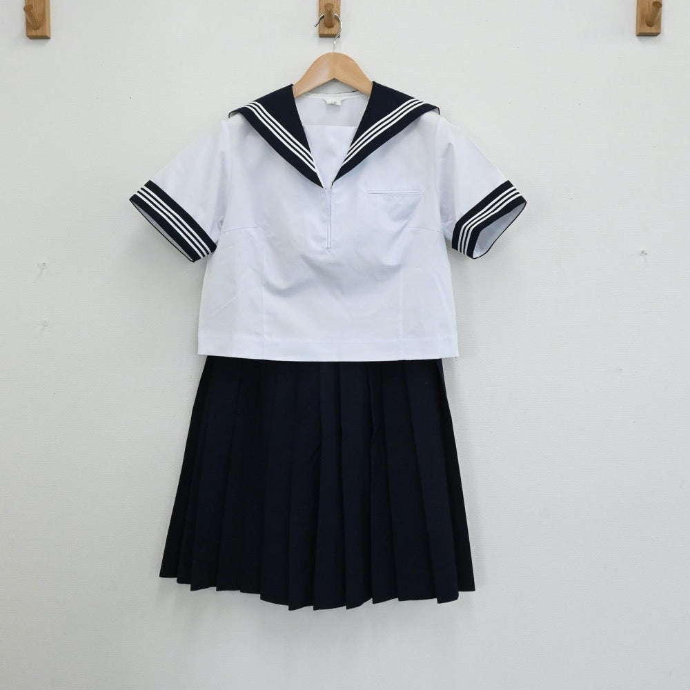 【中古】埼玉県 埼玉県立松山女子高等学校 女子制服 4点（セーラー服・スカート）sf005220