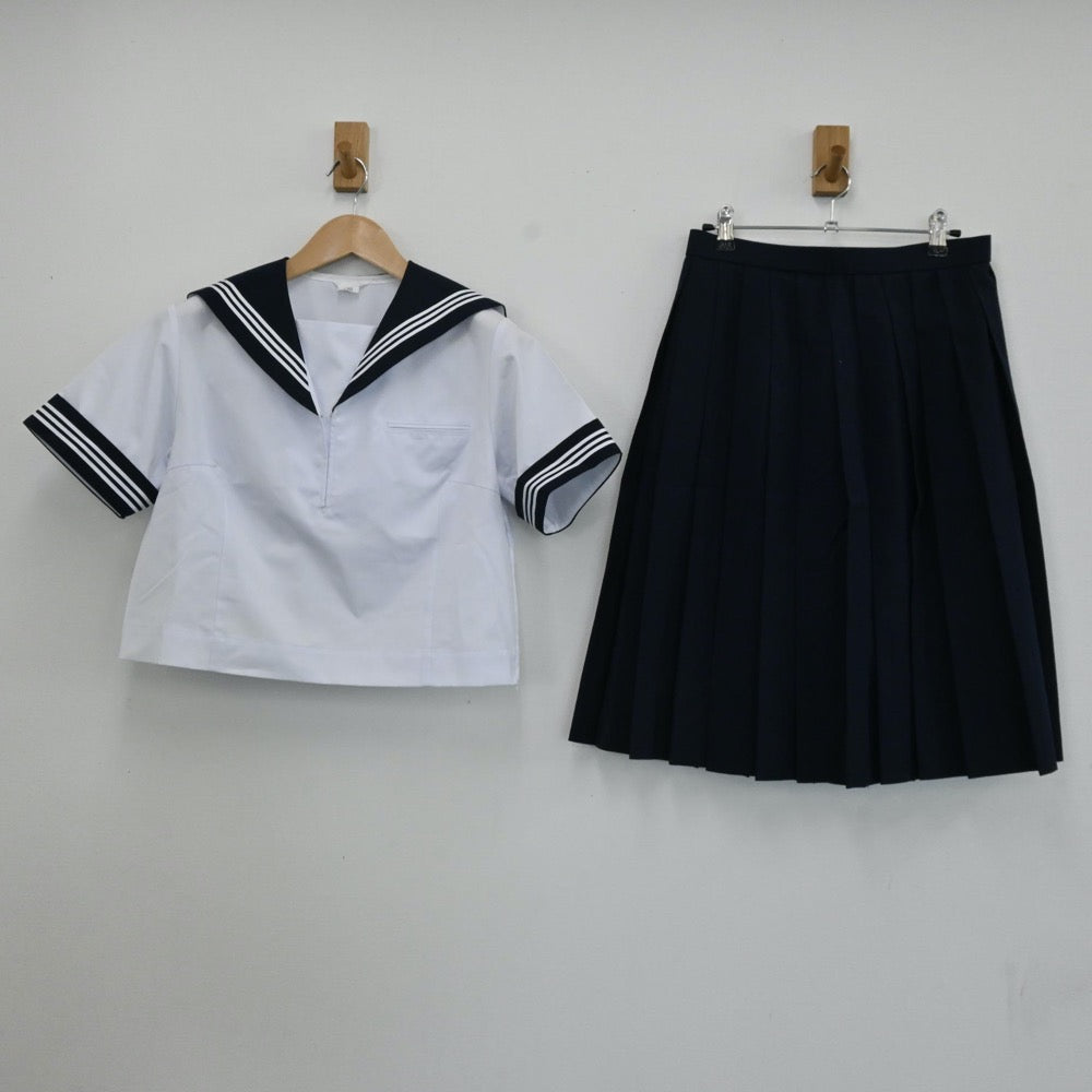 【中古】埼玉県 埼玉県立松山女子高等学校 女子制服 4点（セーラー服・スカート）sf005220