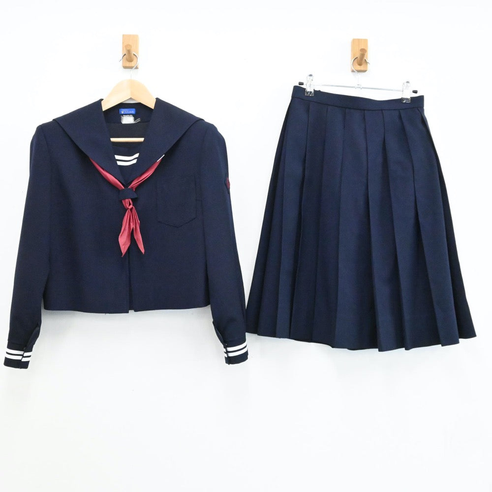 【中古】山梨県 白根御勅使中学校 女子制服 3点（セーラー服・スカート）sf005256