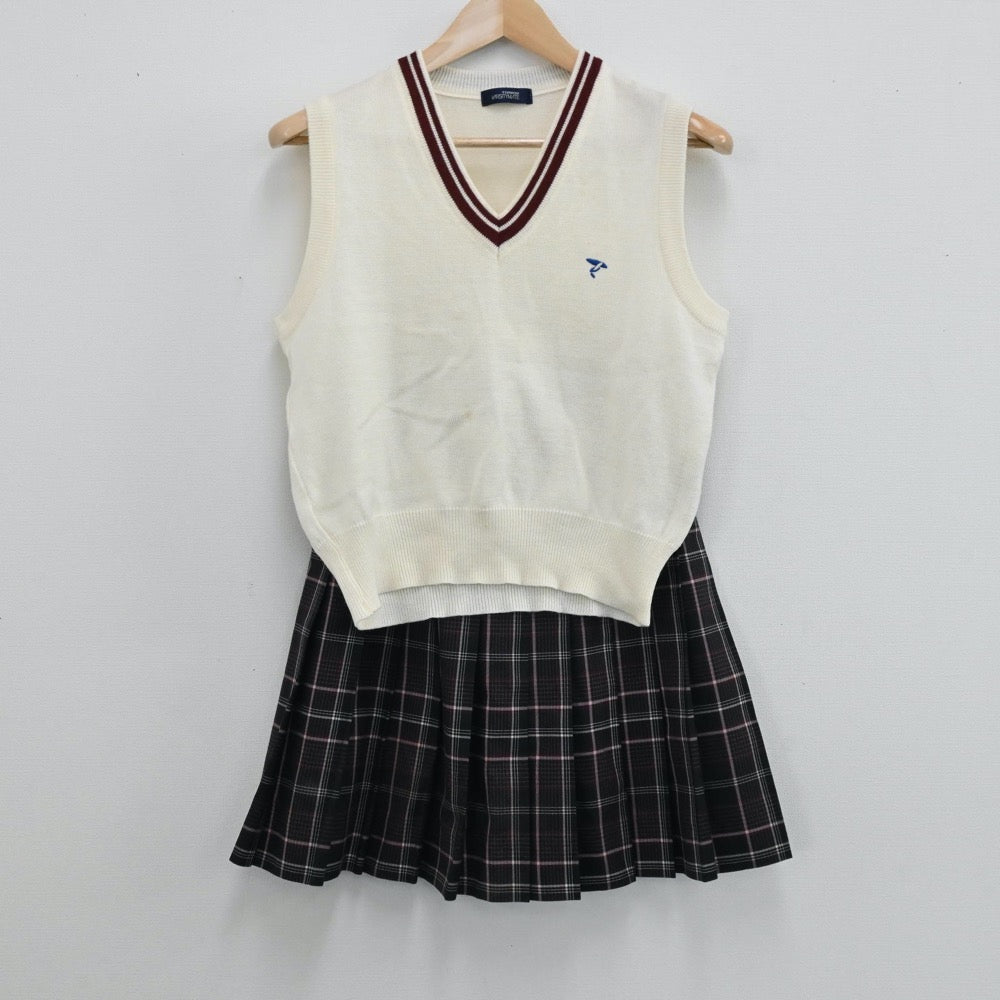 【中古】山梨県 帝京第三高校 女子制服 6点（ブレザー・ニット・ニットベスト・シャツ・スカート）sf005258