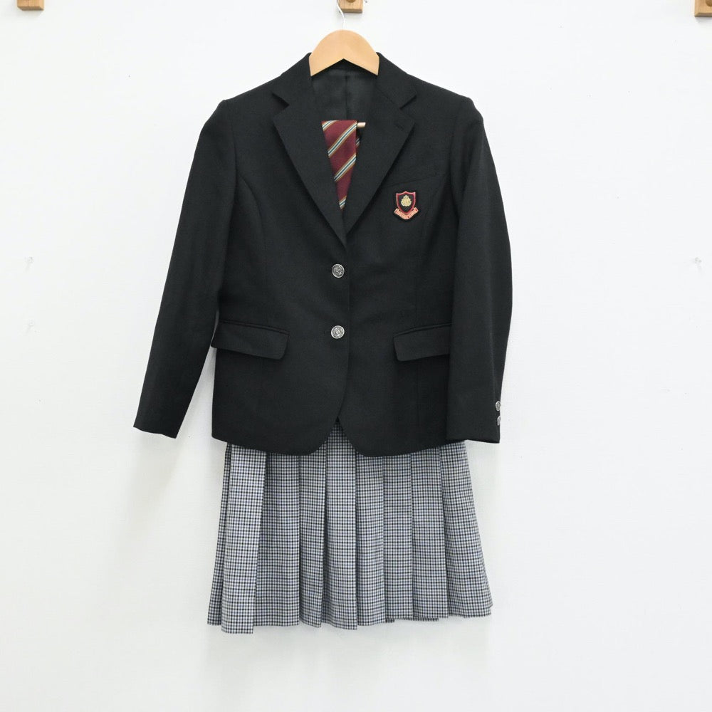 【中古】静岡県 桐陽高等学校 女子制服 5点（ブレザー・ニット・スカート）sf005269