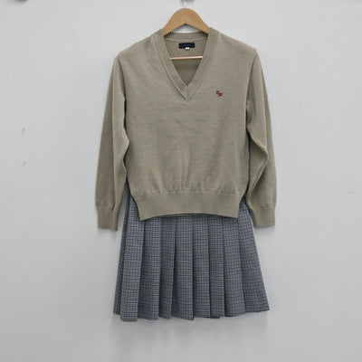 【中古】静岡県 桐陽高等学校 女子制服 5点（ブレザー・ニット・スカート）sf005269