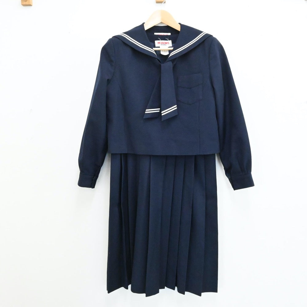 【中古】北海道 札幌市立向陵中学校 女子制服 2点（セーラー服・ジャンパースカート）sf005299