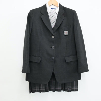 【中古】北海道 立命館慶祥高等学校 女子制服 5点（ブレザー・ニット・シャツ・スカート）sf005301