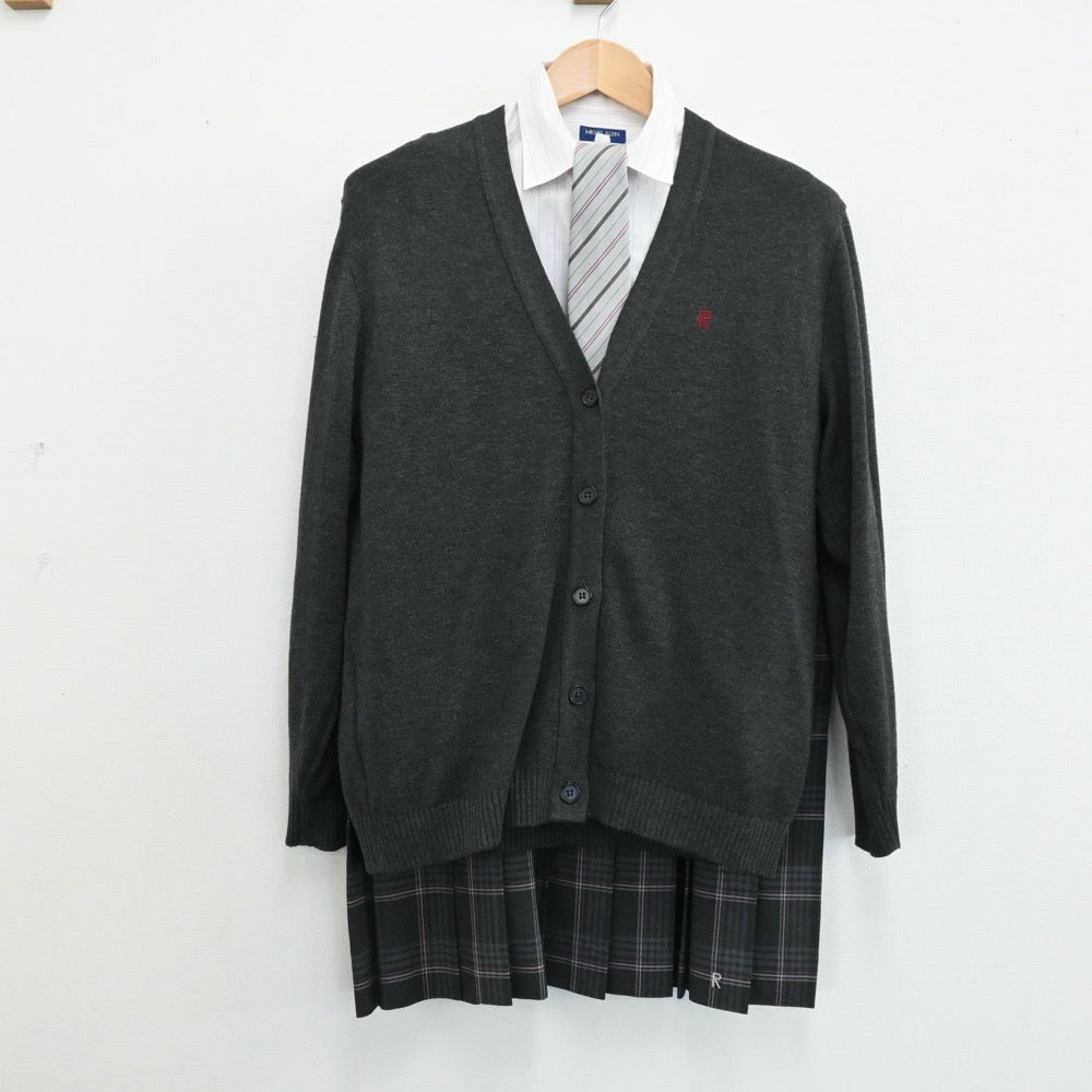 【中古】北海道 立命館慶祥高等学校 女子制服 5点（ブレザー・ニット・シャツ・スカート）sf005301