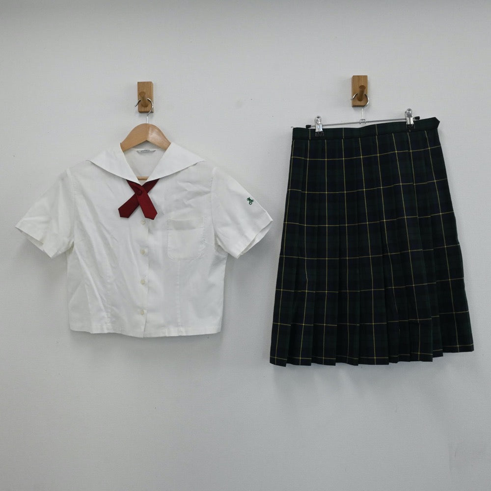 【中古】秋田県 秋田商業高等学校 女子制服 2点（シャツ・スカート）sf005338