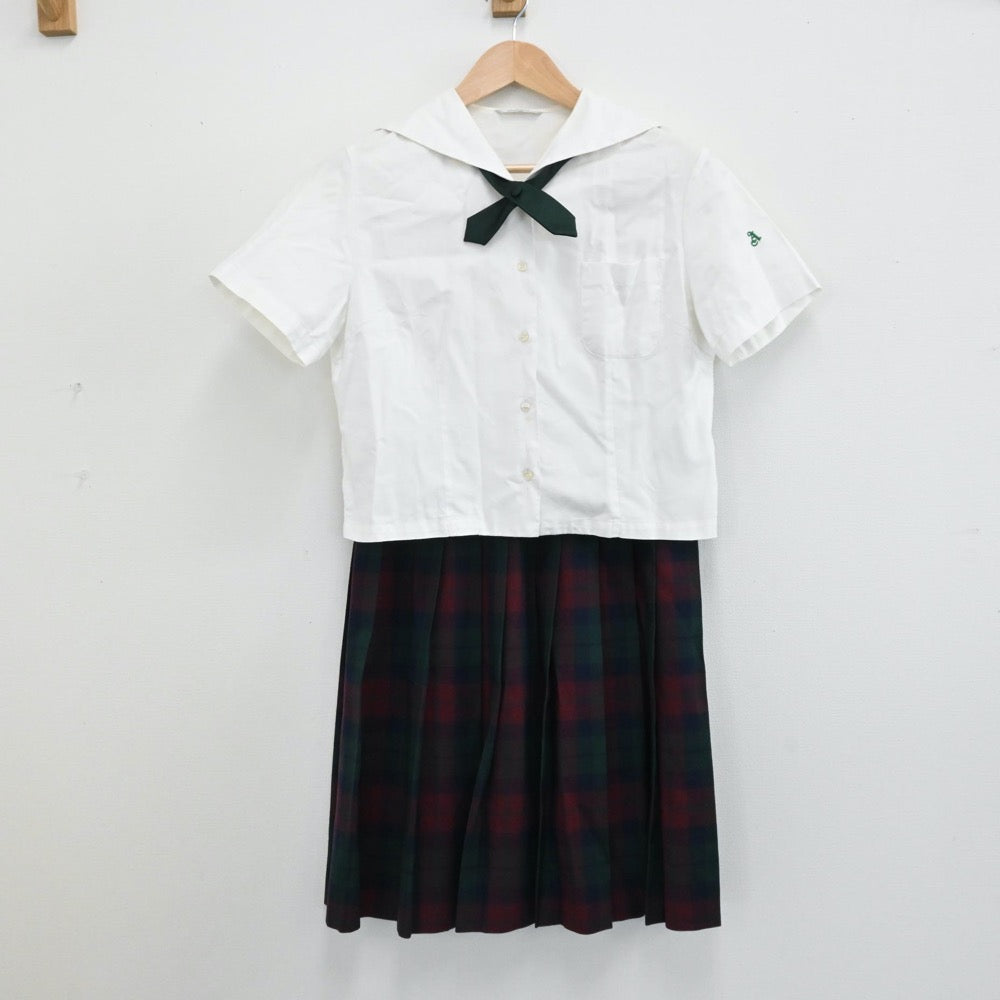 【中古】秋田県 秋田商業高等学校 女子制服 3点（シャツ・ニットベスト・スカート）sf005344