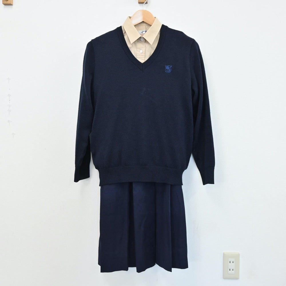 【中古】長野県 長野清泉女学院中学高等学校 女子制服 5点（ブレザー・ニット・シャツ・ジャンパースカート）sf005356