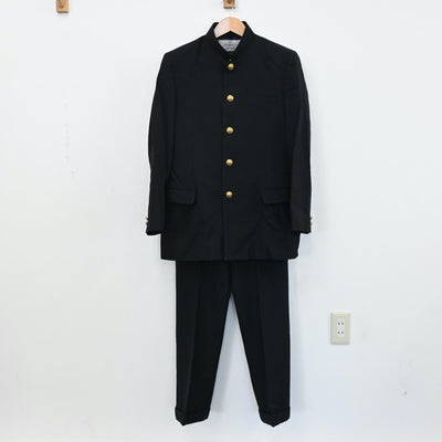 【中古】東京都 東京都立芝商業高等学校 男子制服 3点（学ラン・ニット・ズボン）sf005378