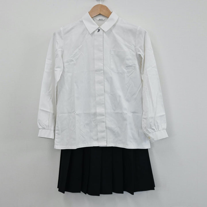 【中古】宮城県 二華中学高等学校 女子制服 3点（ブレザー・シャツ・スカート）sf005398