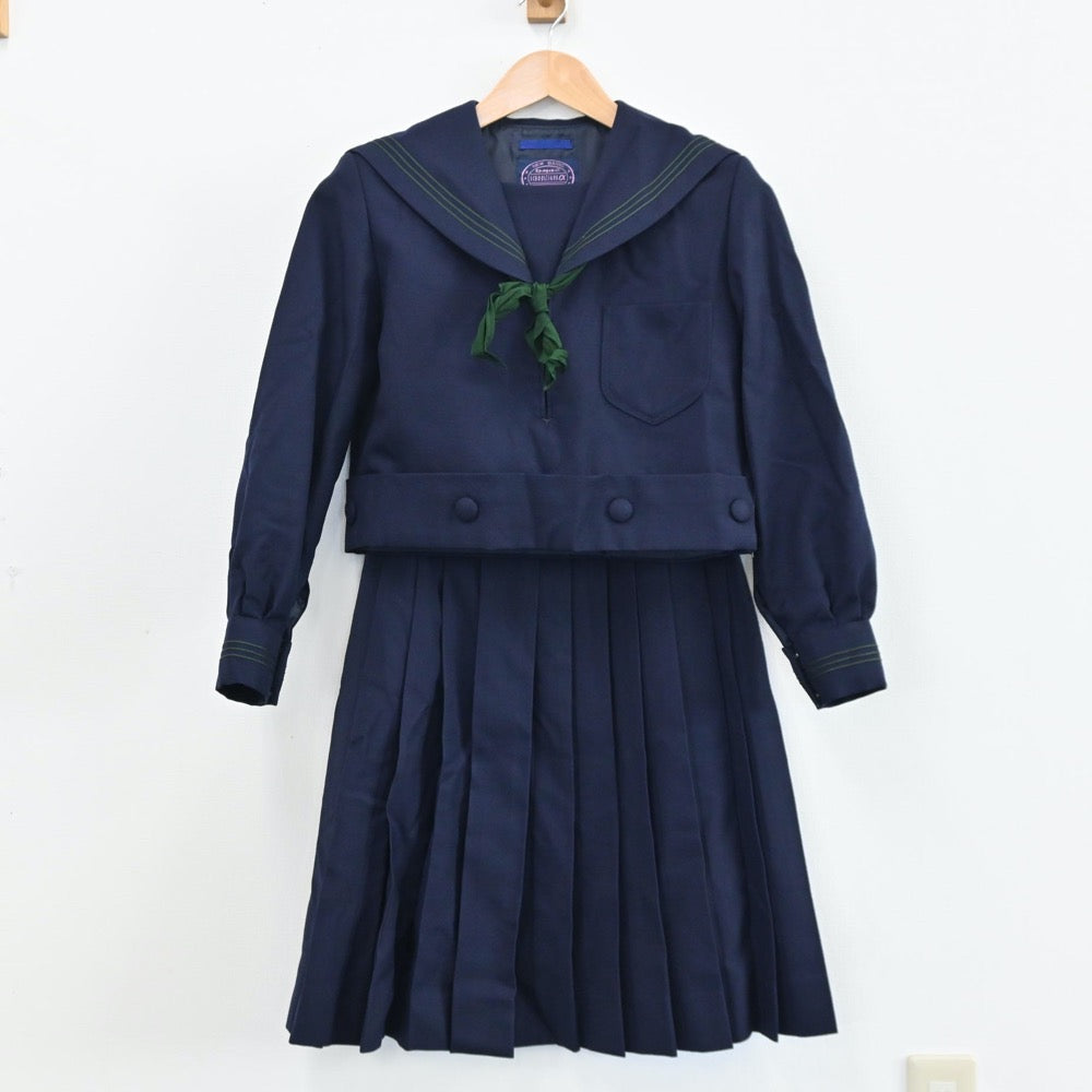 【中古】大阪府 大阪府樟蔭高等学校 女子制服 5点（セーラー服・ニット・スカート）sf005426