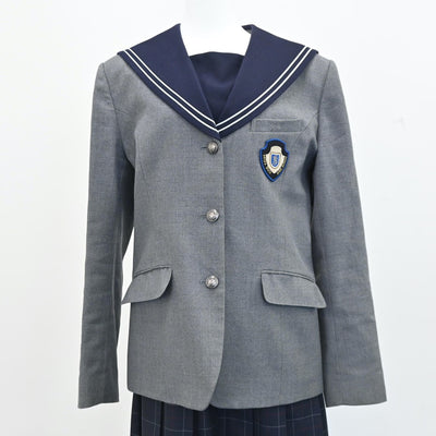 【中古】福岡県 精華女子高等学校 女子制服 3点（セーラー服・ニット・スカート）sf005454