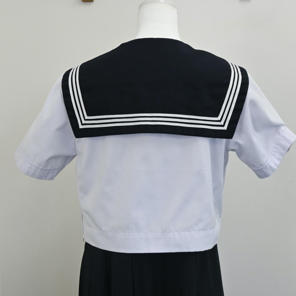 【中古】福岡県 精華女子高等学校 女子制服 3点（セーラー服・スカート）sf005455