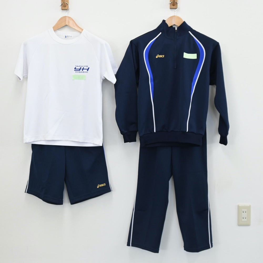 【中古】千葉県 千葉県立八千代東高等学校 女子制服 4点（体操服 上・ジャージ 上・体操服 下・ジャージ 下）sf005481