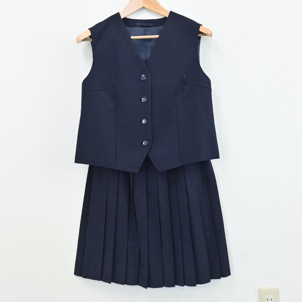 【中古】千葉県 千葉県立八千代高等学校 女子制服 4点（ブレザー・ベスト・スカート）sf005491