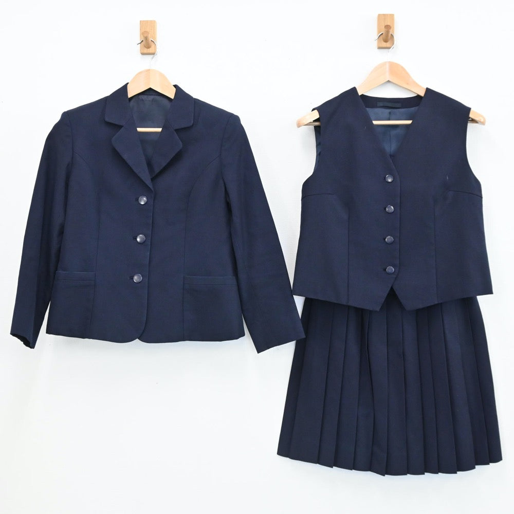 【中古】千葉県 千葉県立八千代高等学校 女子制服 4点（ブレザー・ベスト・スカート）sf005491