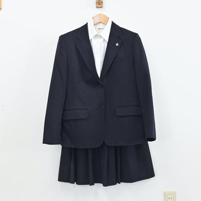 【中古】福岡県 筑紫丘高等学校 女子制服 4点（ブレザー・ニット・シャツ・スカート）sf005504