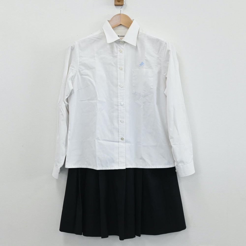 【中古】福岡県 筑紫丘高等学校 女子制服 4点（ブレザー・ニット・シャツ・スカート）sf005504