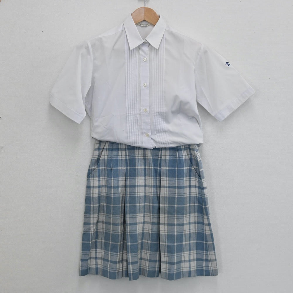 【中古】東京都 頌栄女子学院高等学校 女子制服 2点（シャツ・スカート）sf005538