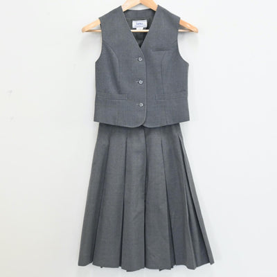 【中古】千葉県 富里市立富里中学校 女子制服 2点（ベスト・スカート）sf005542
