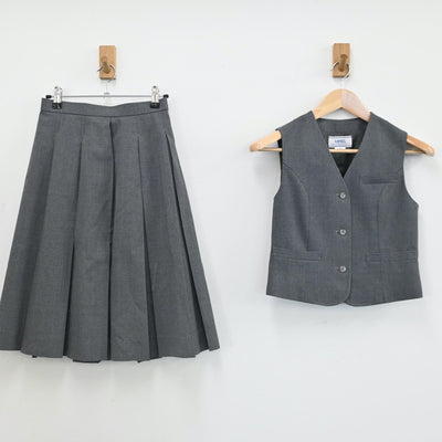 【中古】千葉県 富里市立富里中学校 女子制服 2点（ベスト・スカート）sf005542