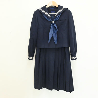 【中古】東京都 東京都江戸川区立瑞江第二中学校 女子制服 3点（セーラー服・ジャンパースカート）sf005543