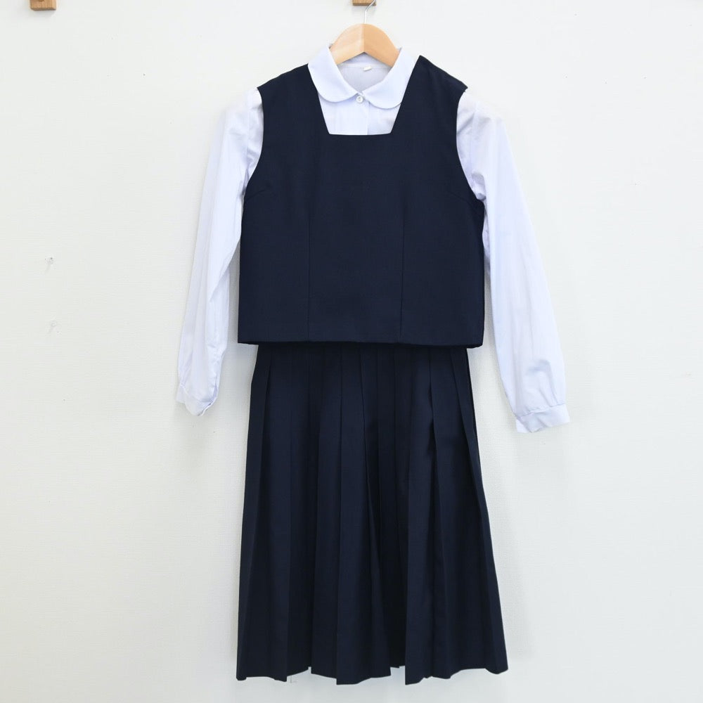 【中古】埼玉県 草加市立草加中学校 女子制服 4点（ブレザー・ベスト・シャツ・スカート）sf005546