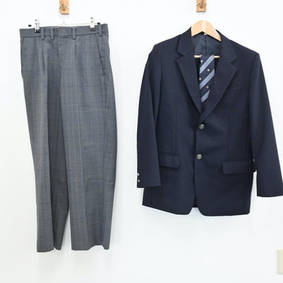 【中古】埼玉県 埼玉県吹上秋桜高等学校 男子制服 3点（ブレザー・ズボン）sf005549