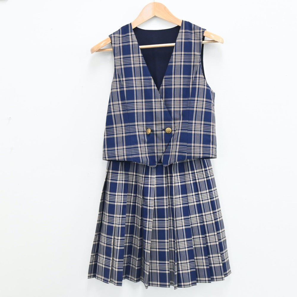 【中古】埼玉県 山村学園高等学校 女子制服 3点（ベスト・スカート）sf005561