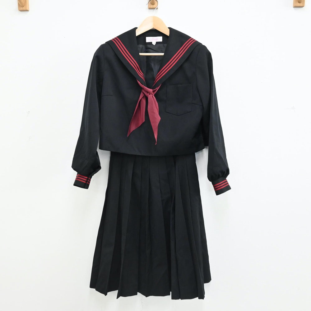 【中古】愛知県 豊川市立西部中学校 女子制服 3点（セーラー服・スカート）sf005597