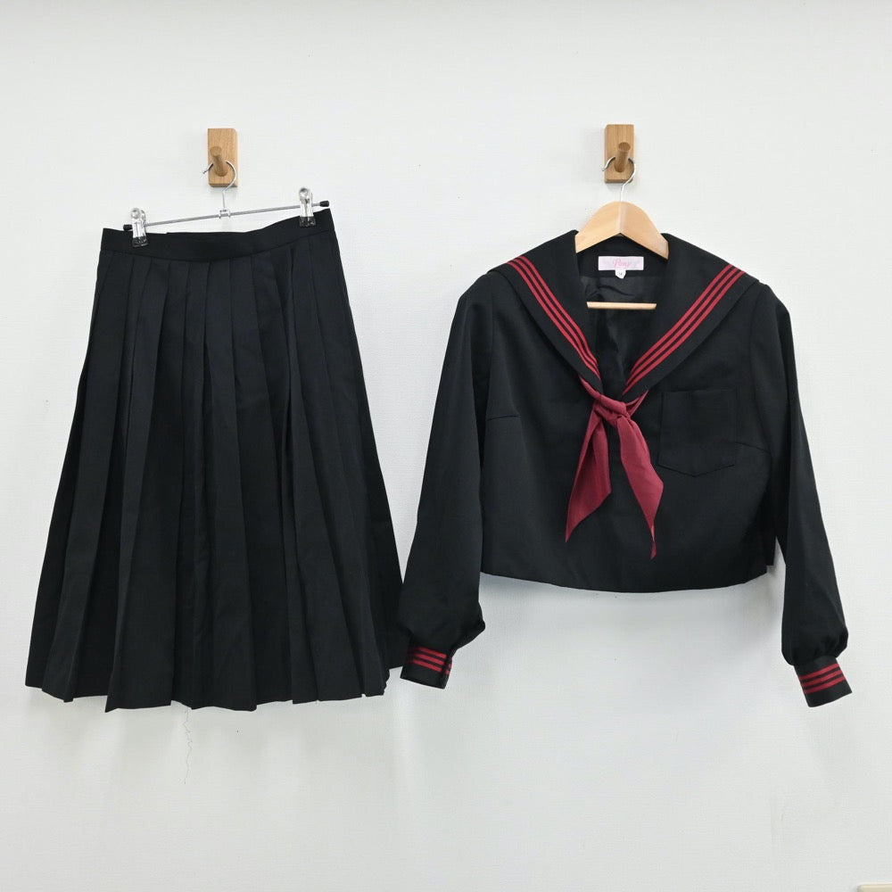 【中古】愛知県 豊川市立西部中学校 女子制服 3点（セーラー服・スカート）sf005597