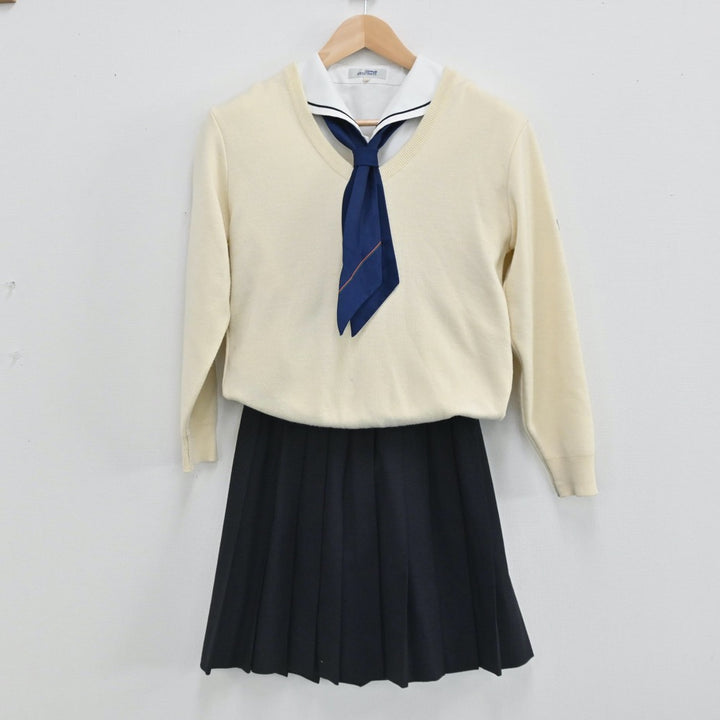 【中古】東京都 東海大学菅生高等学校 女子制服 4点（セーラー服・ニット・スカート）sf005600