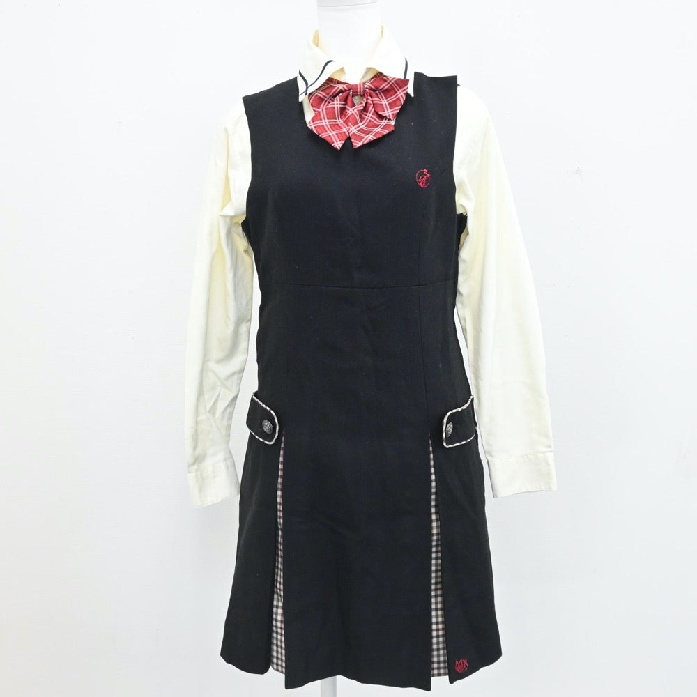 【中古】佐賀県 佐賀龍谷学園高等学校 女子制服 5点（ブレザー・シャツ・ニット・ジャンパースカート）sf005631