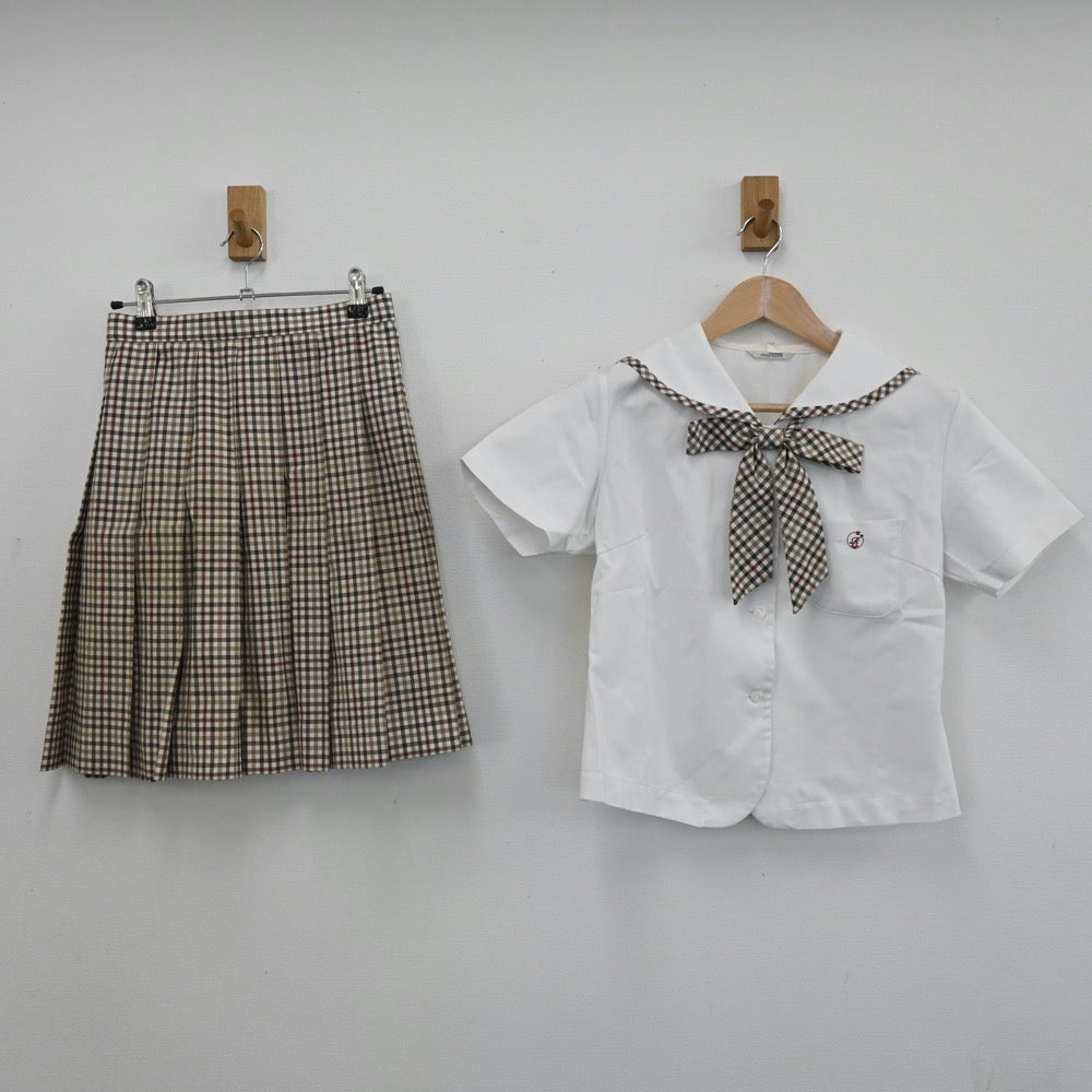 【中古】佐賀県 佐賀龍谷学園高等学校 女子制服 5点（シャツ・スカート）sf005632