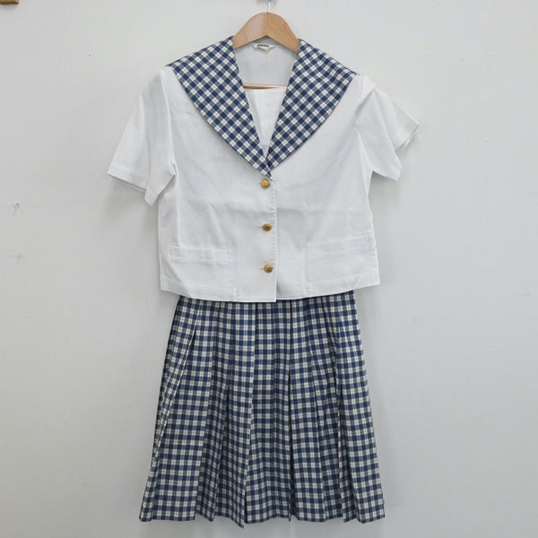 【中古】宮城県 聖和学園高等学校 女子制服 2点（セーラー服・スカート）sf005657