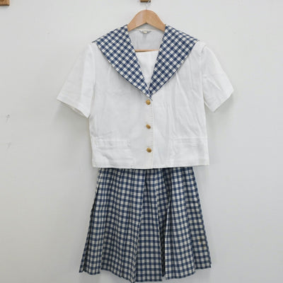 【中古】宮城県 聖和学園高等学校 女子制服 2点（セーラー服・スカート）sf005658