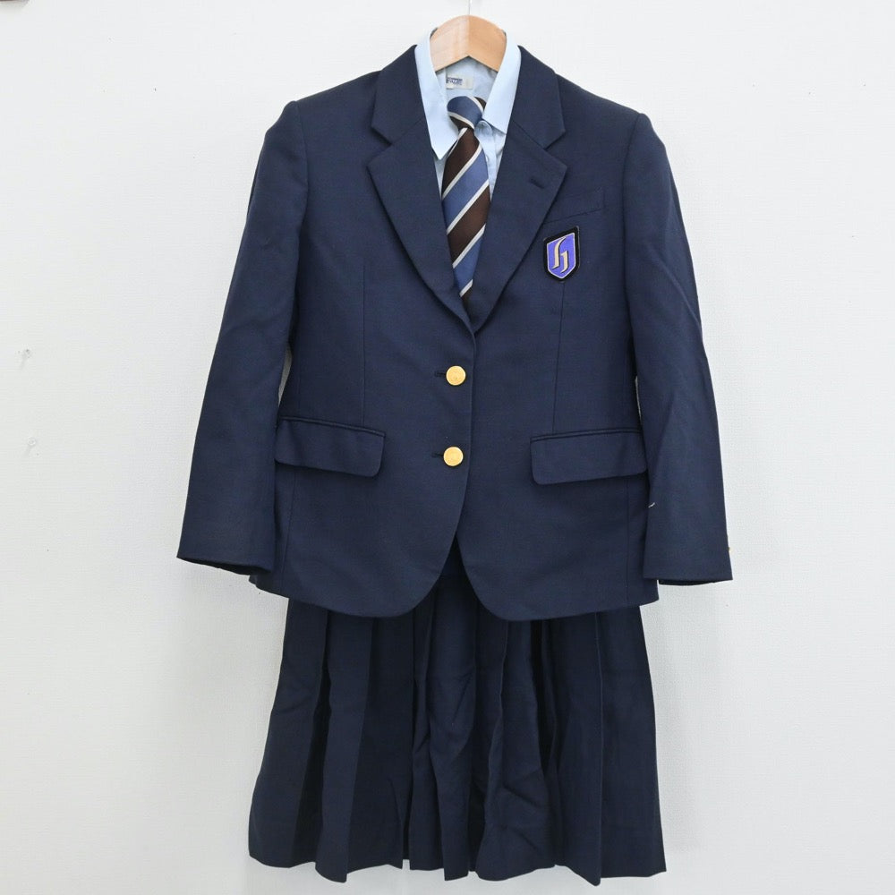 【中古】広島県 広島国際学院高等学校 女子制服 4点（ブレザー・シャツ・スカート）sf005668