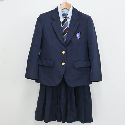 【中古】広島県 広島国際学院高等学校 女子制服 4点（ブレザー・シャツ・スカート）sf005668