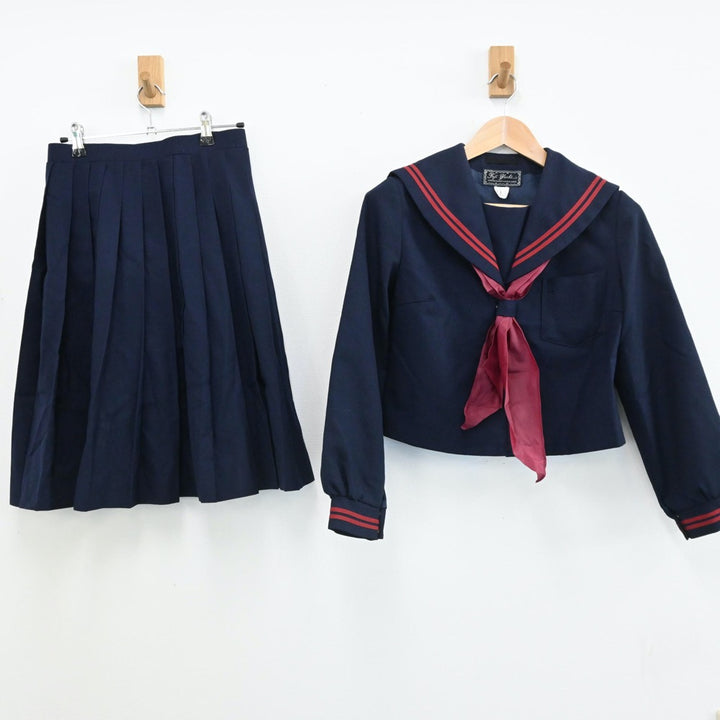 【中古】宮城県 名取第一中学校 女子制服 3点（セーラー服・スカート）sf005670