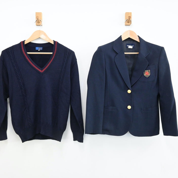 【中古】静岡県 焼津高等学校 女子制服 7点（ブレザー・シャツ・ニット・シャツ・スカート）sf005678