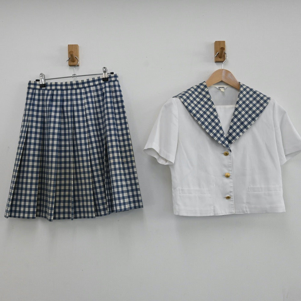 【中古】宮城県 聖和学園高等学校 女子制服 2点（セーラー服・スカート）sf005681