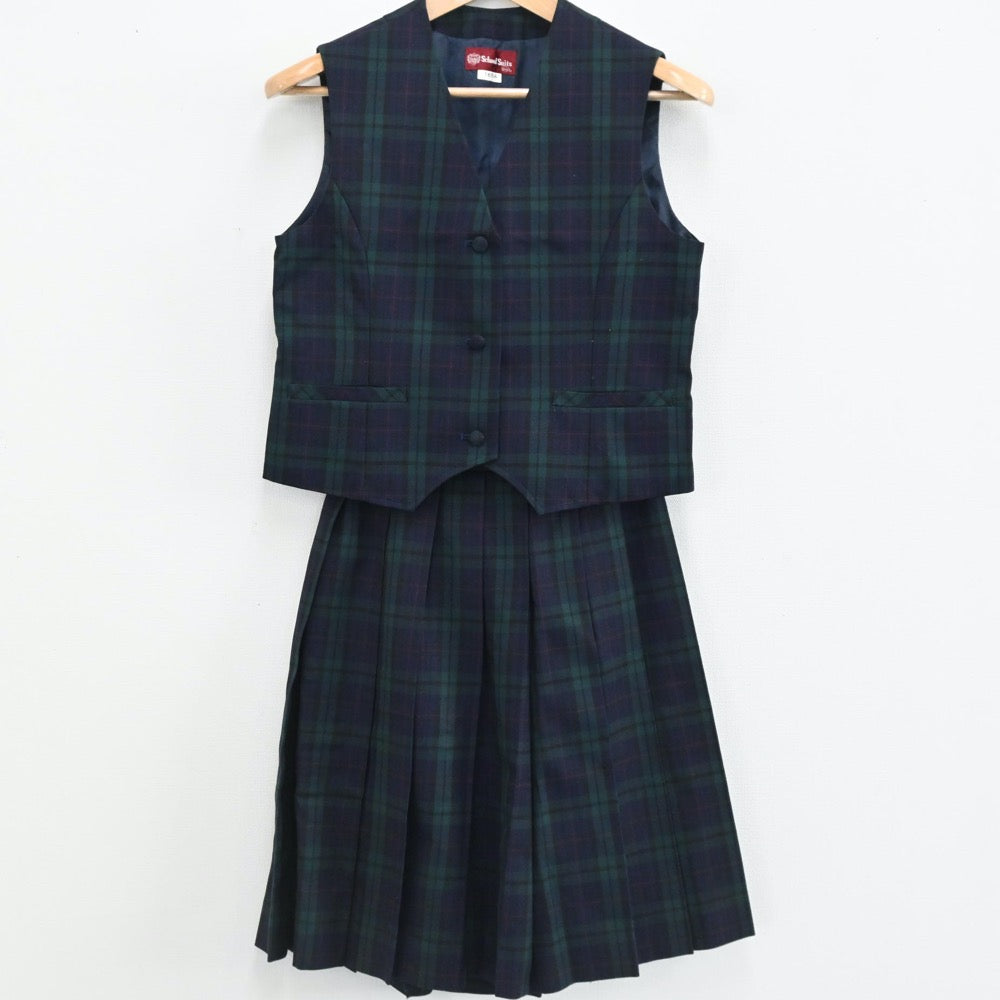 【中古】宮城県 長町中学校 女子制服 3点（ブレザー・ベスト・スカート）sf005683