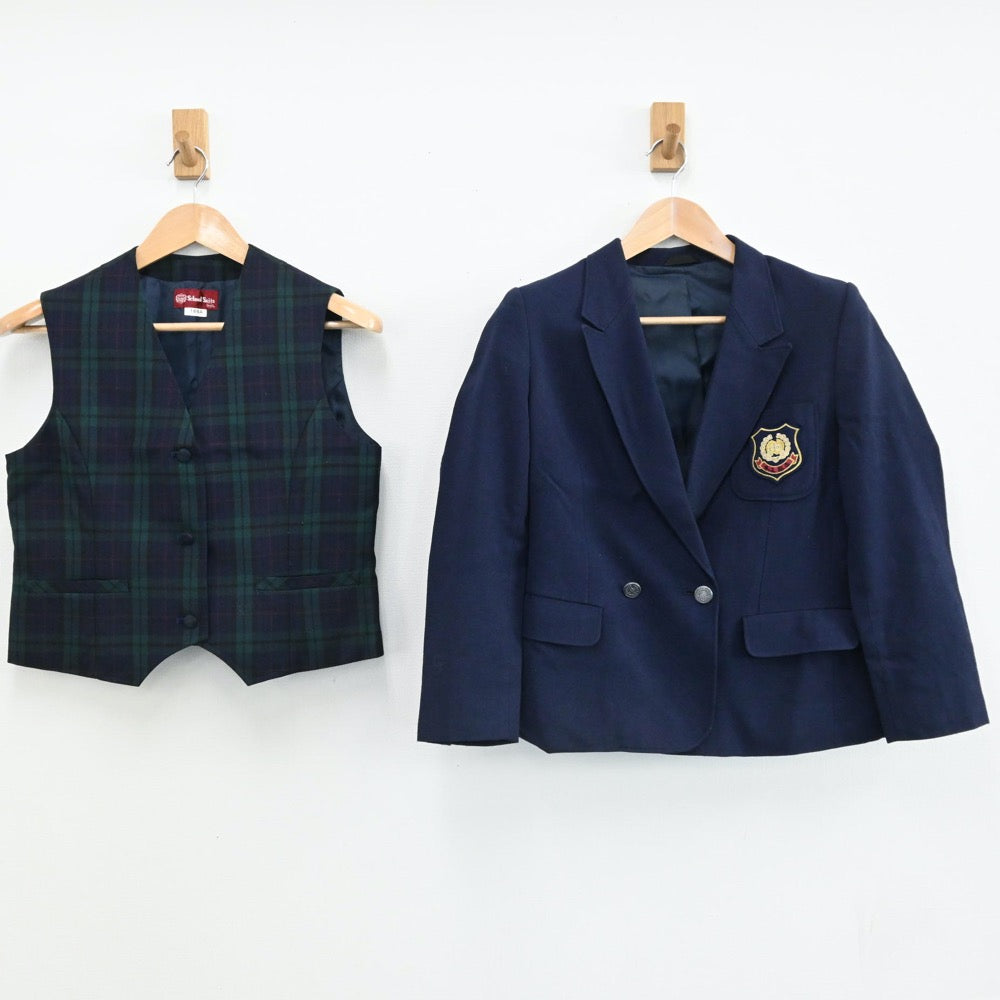 【中古】宮城県 長町中学校 女子制服 3点（ブレザー・ベスト・スカート）sf005683